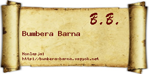 Bumbera Barna névjegykártya