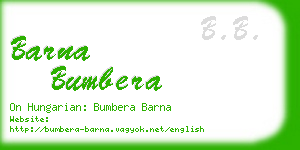 barna bumbera business card